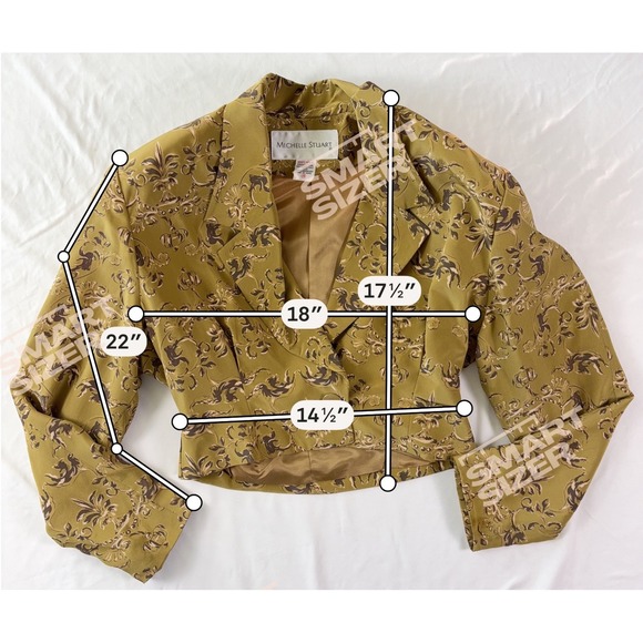 Michelle Stuart Vintage 100% Silk Cropped Blazer 4 Baroque 80s Glamoratti - Picture 5 of 9